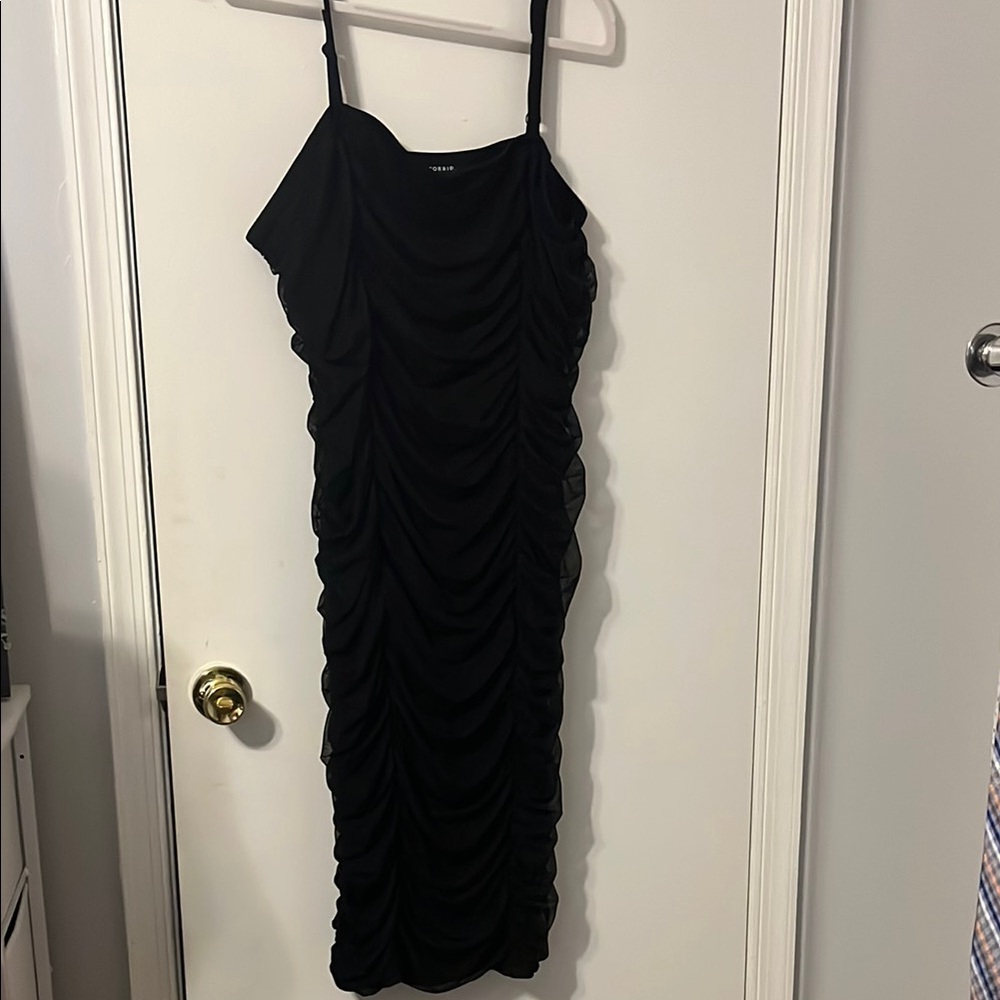 Torrid Elegant Black Ruched Dress